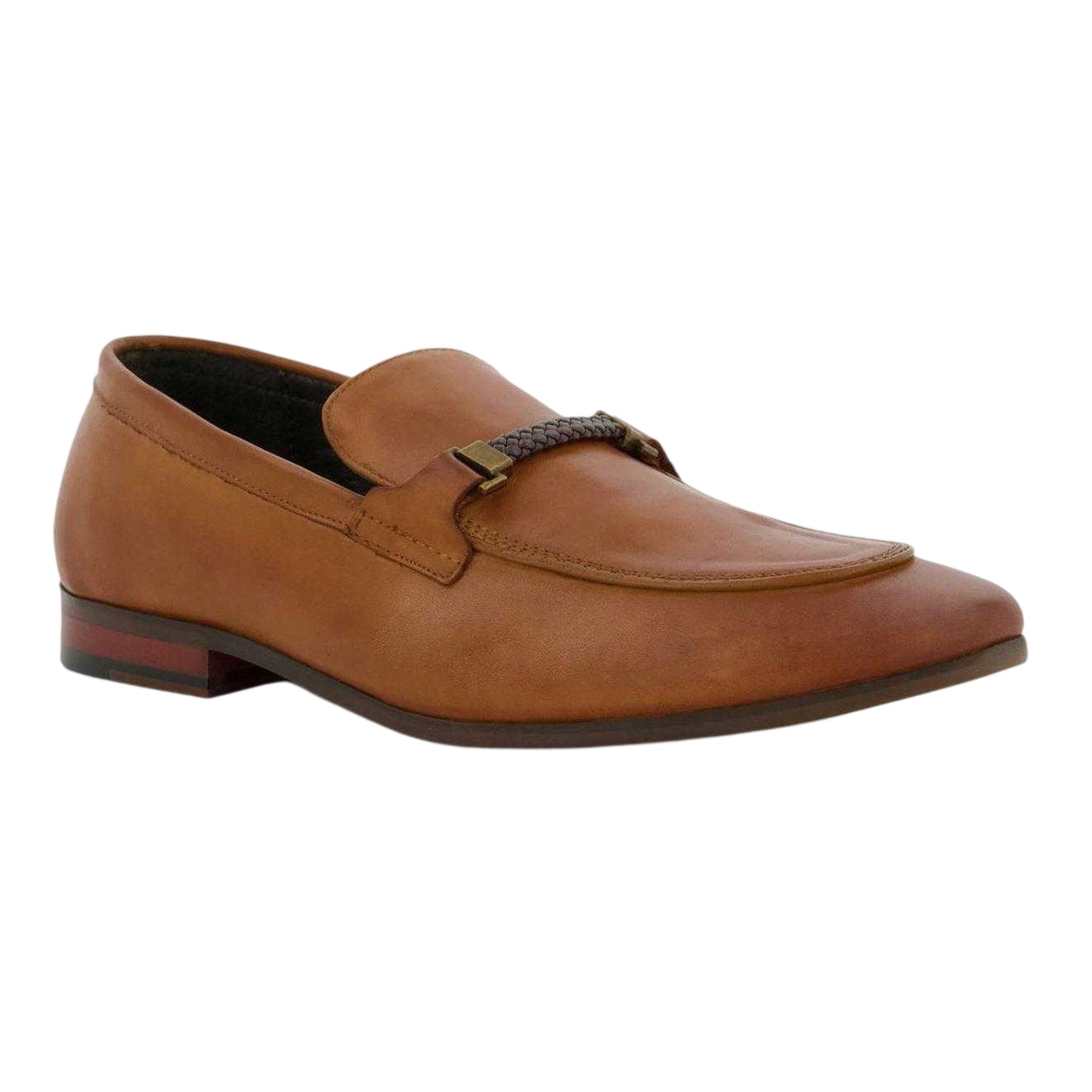 Tan - Pack Shot - Dune London Mens Sheldon Leather Loafers