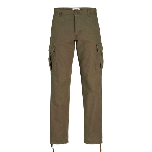 Olive Night - Front - Jack And Jones Mens Kane Barkley Cargo Trousers