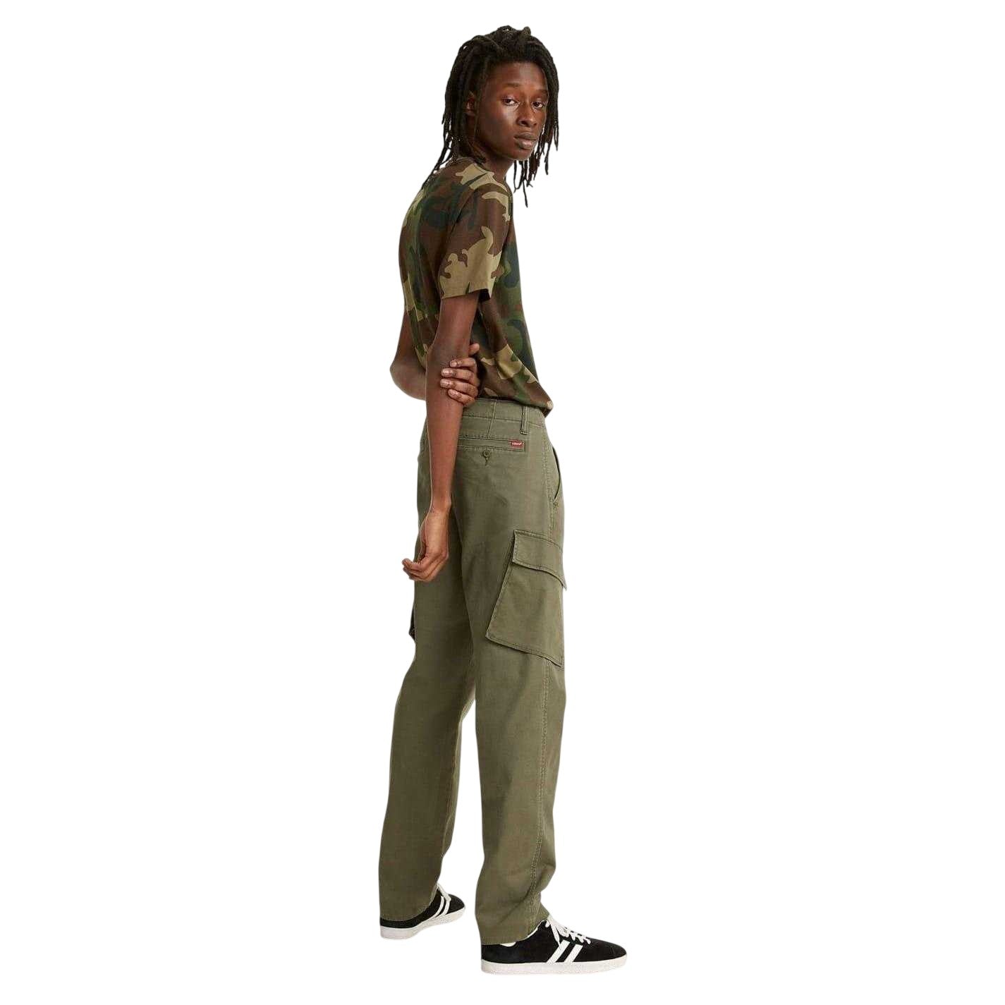 Olive Night - Side - Levis Mens Tapered Cargo Trousers