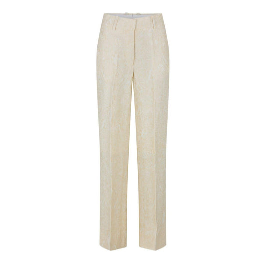 Coconut - Front - Off White Womens-Ladies Fresco Paisley Straight Trousers