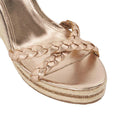 Rose Gold - Lifestyle - Dune London Womens-Ladies Khai Embellished Plaited Wedge Sandals