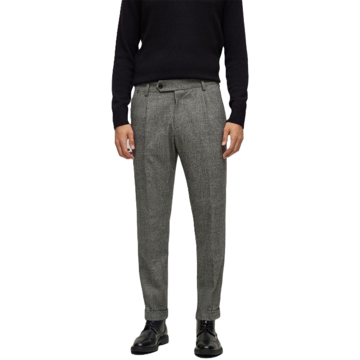Black - Lifestyle - Boss Mens Perin Pleated Trousers