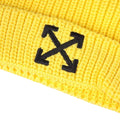Yellow-Black - Side - Off White Childrens-Kids Arrow Beanie