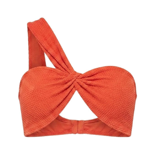 Coral - Front - Missy Empire Womens-Ladies One Shoulder Bralette