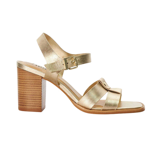 Gold - Front - Dune London Womens-Ladies Jessia Leather Sandals