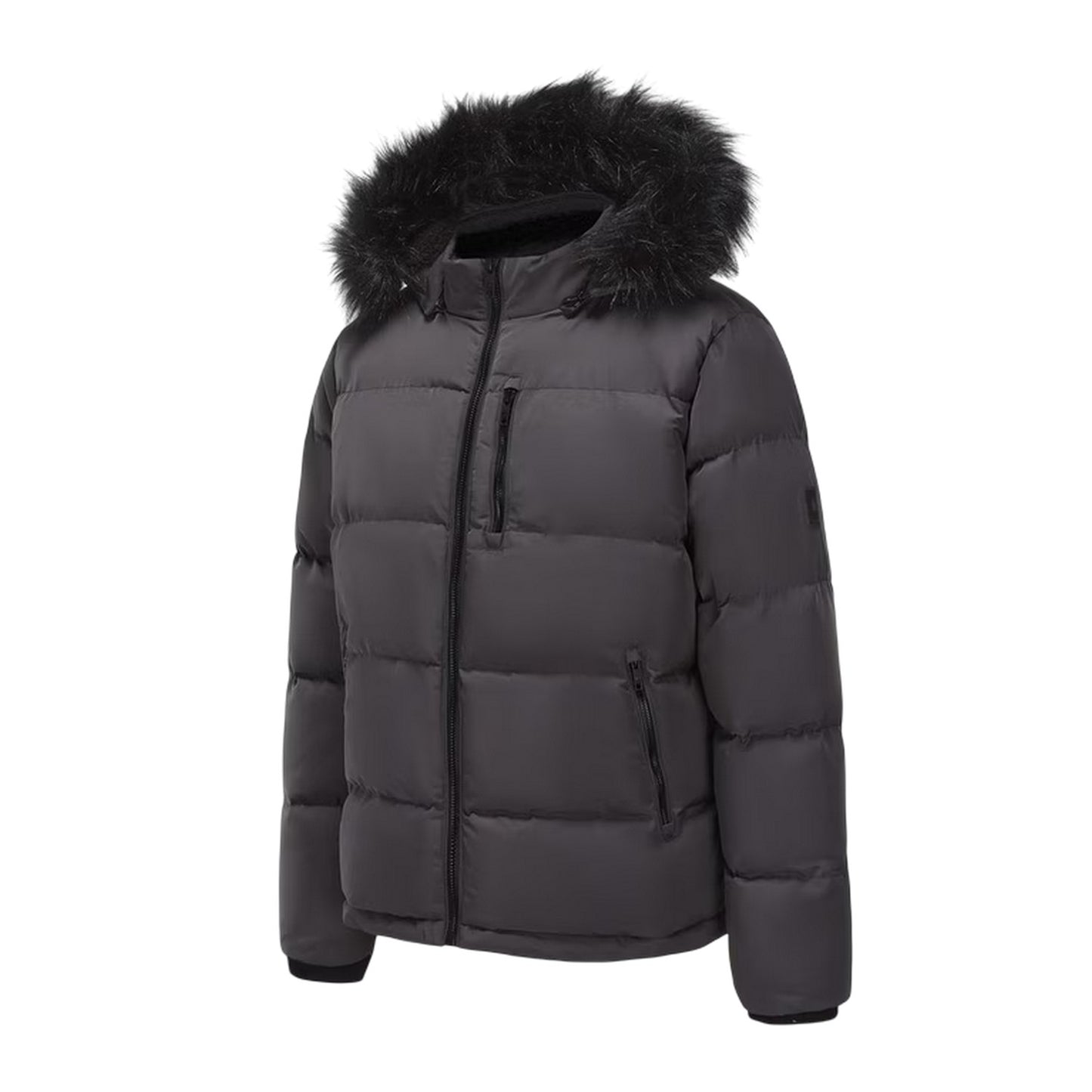 Charcoal - Side - SoulCal Mens Bubble Recycled Polyester Puffer Jacket