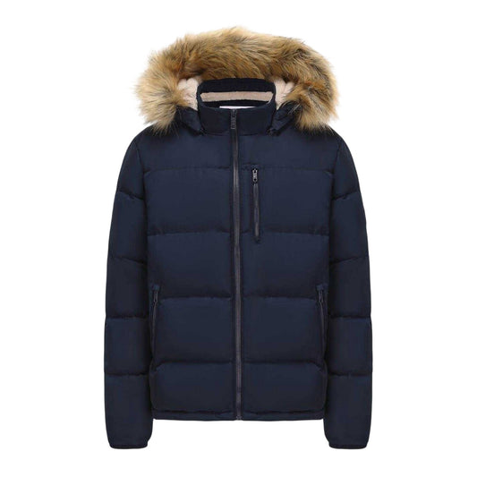 Navy - Front - SoulCal Mens Bubble Recycled Polyester Puffer Jacket