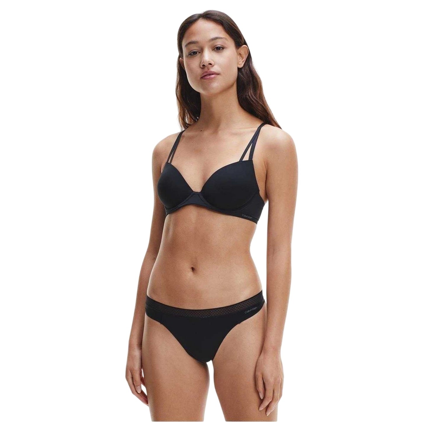 Black - Side - Calvin Klein Womens-Ladies Demi Underwired Bra