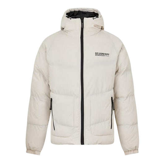 Beige - Front - NY Concept Mens Full Zip Puffer Jacket