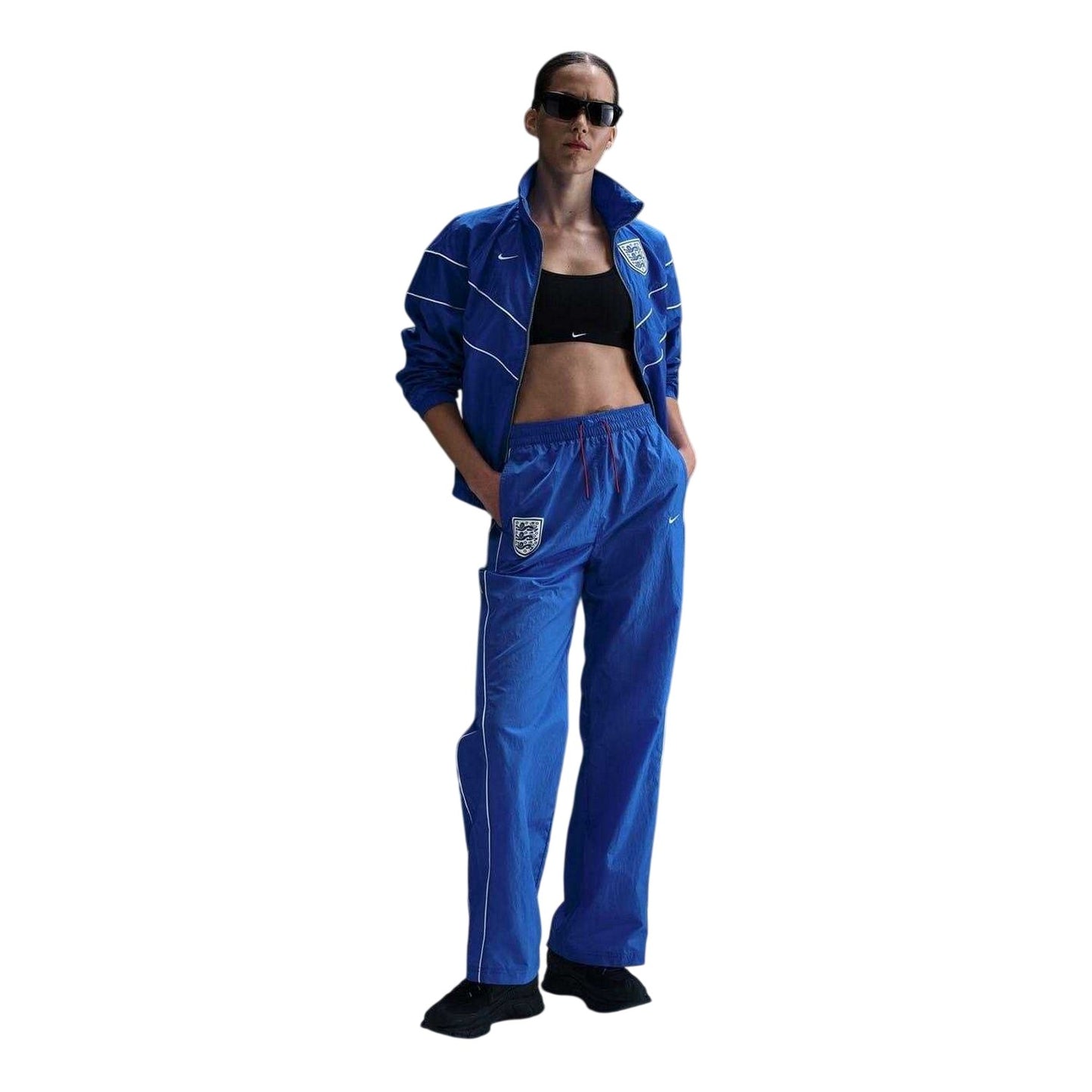Blue-White - Pack Shot - Nike Womens-Ladies England FA Tracksuit Bottoms