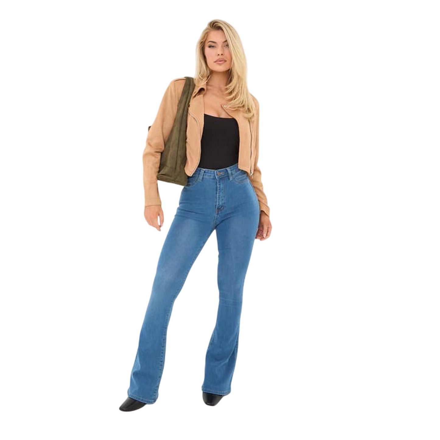 Tan - Lifestyle - I Saw It First Womens-Ladies Biker Jacket