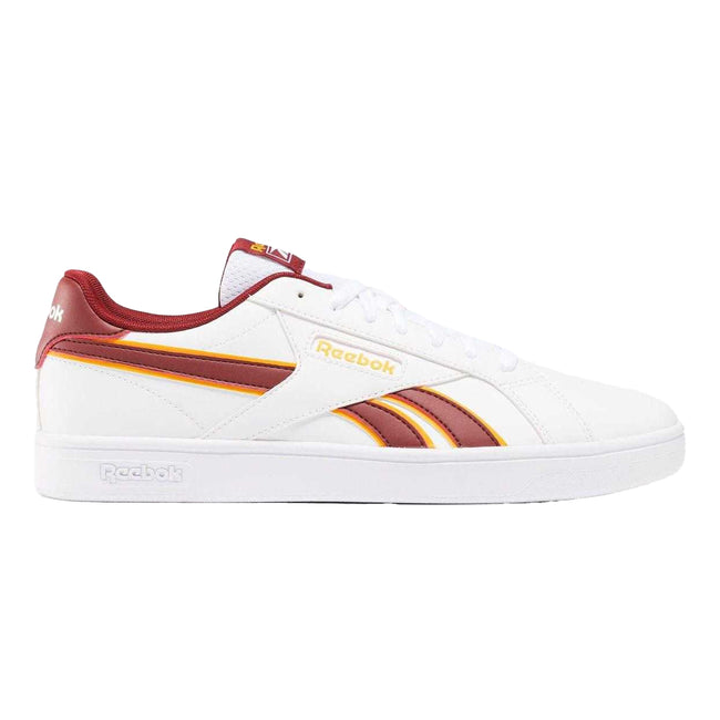 White-Red - Side - Reebok Unisex Adult Retro Synthetic Leather Court Trainers