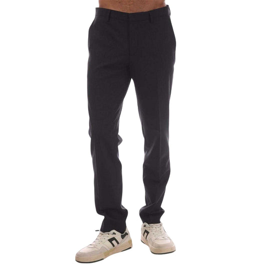 Charcoal - Front - Hugo Mens Slim Trousers