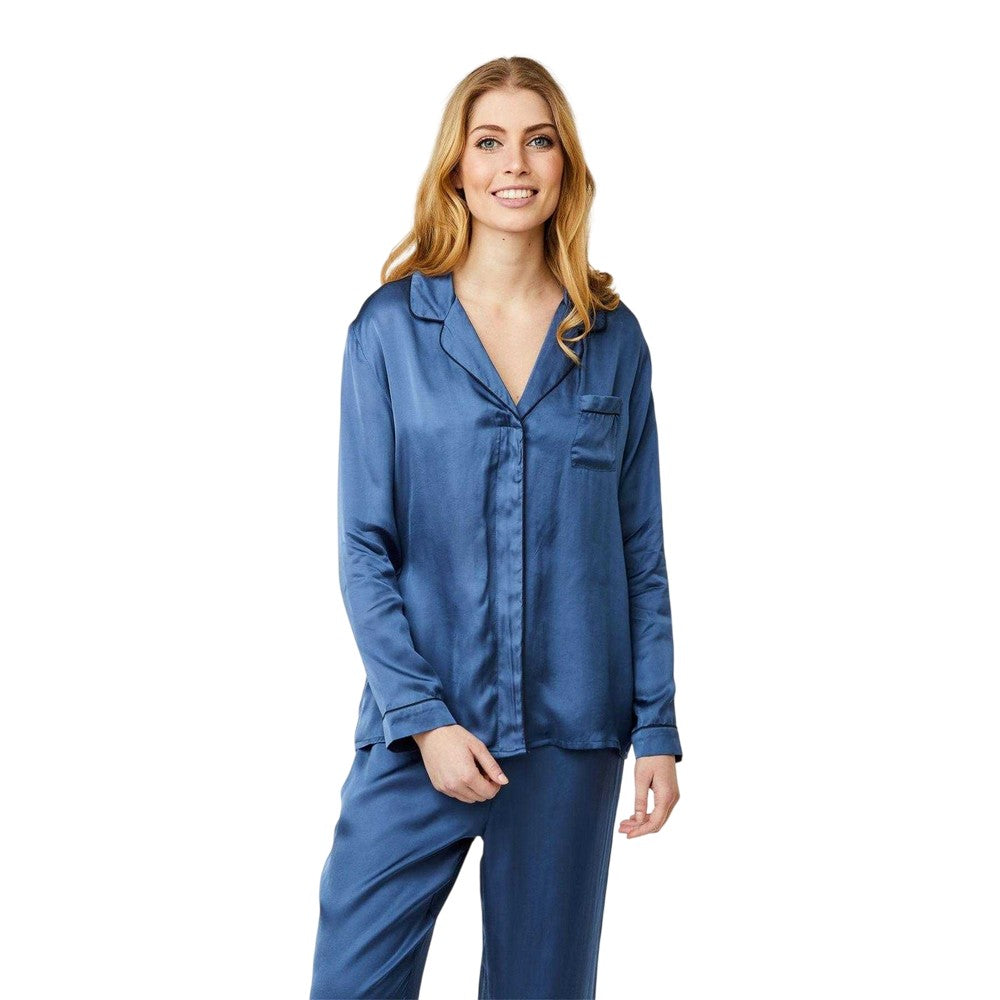 Ensign Blue - Side - CCDK Copenhagen Womens-Ladies Josephine Pyjama Top