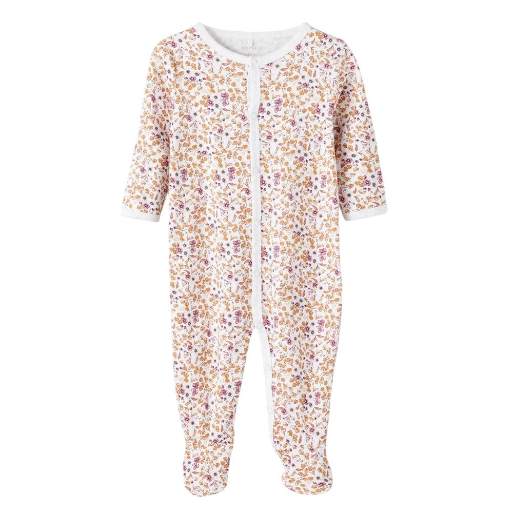 Rose - Side - Name It Baby Crew Neck Long-Sleeved Sleepsuit (Pack of 2)