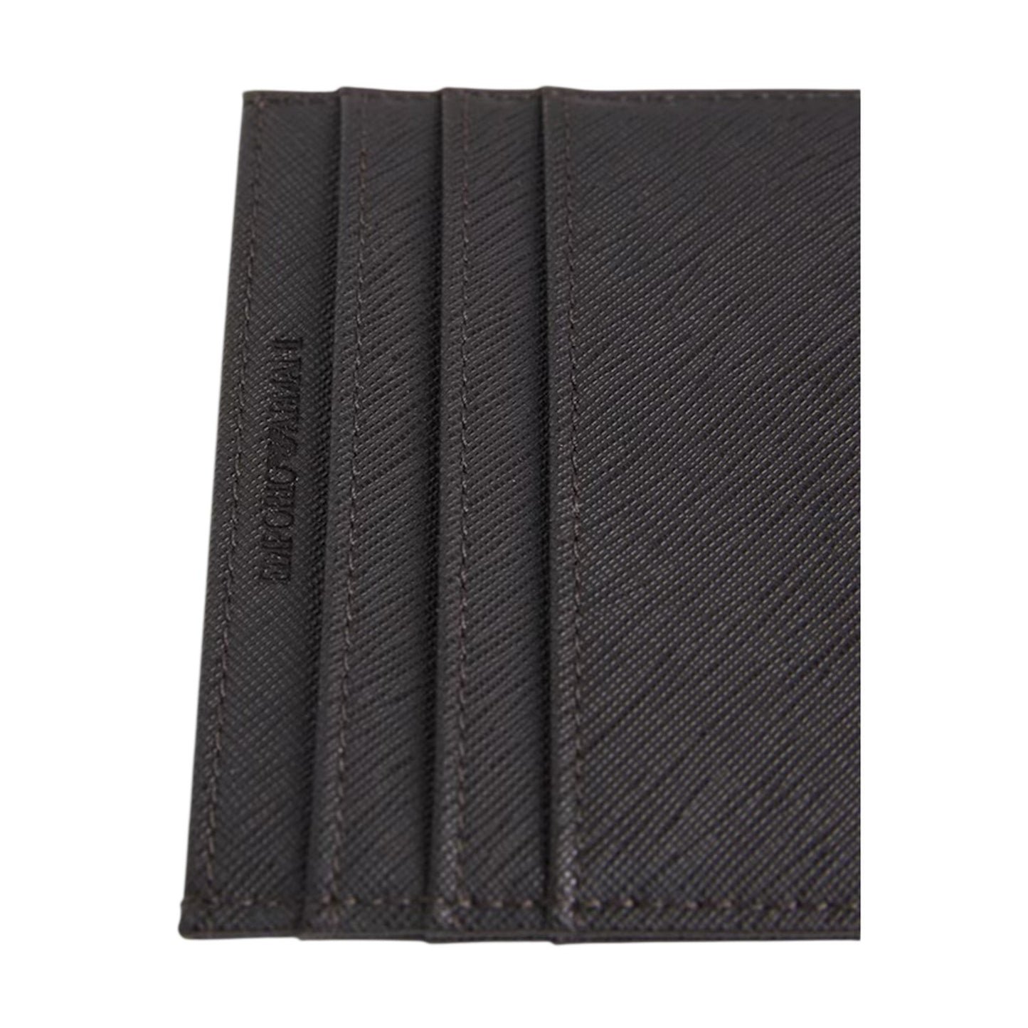 Ebony Black - Side - Emporio Armani EA7 Leather Card Holder