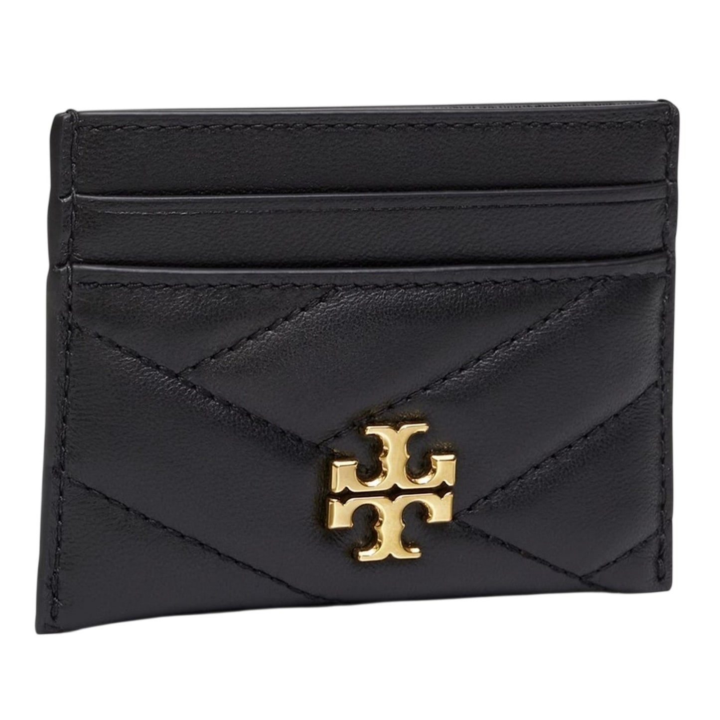 Black - Side - Tory Burch Leather Card Holder