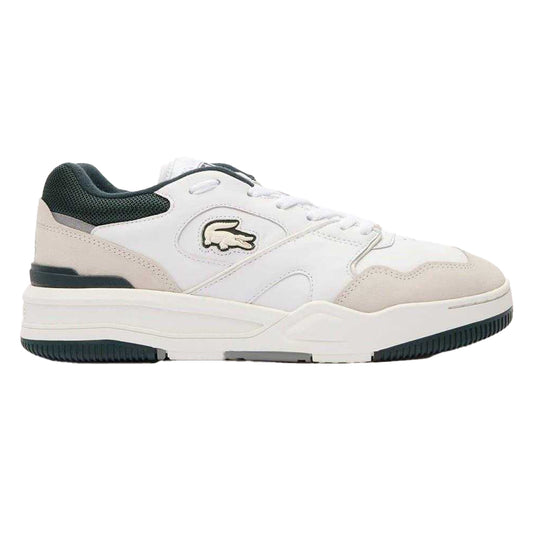 White - Front - Lacoste Mens Lineshot Leather Non Marking Trainers