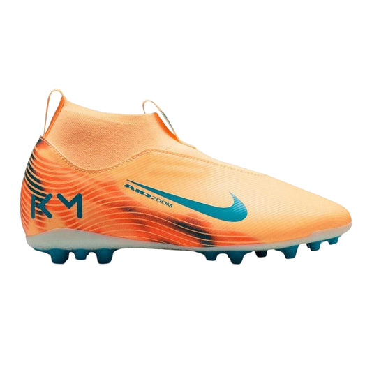 Orange-Melon - Front - Nike Childrens-Kids Zoom Mercurial Superfly 10 Academy Artificial Ground Football Boots