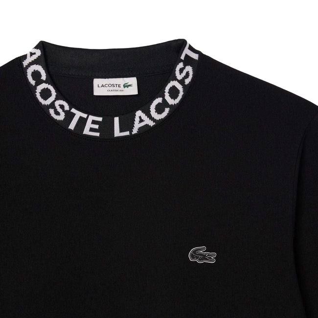 Black - Pack Shot - Lacoste Mens Logo Crew Neck Sweatshirt
