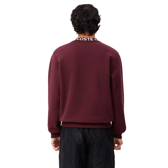 Maroon Red - Back - Lacoste Mens Logo Crew Neck Sweatshirt