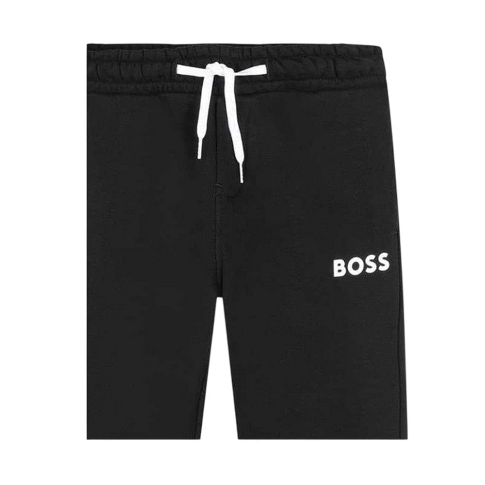 Black - Side - Boss Childrens-Kids Logo Joggers