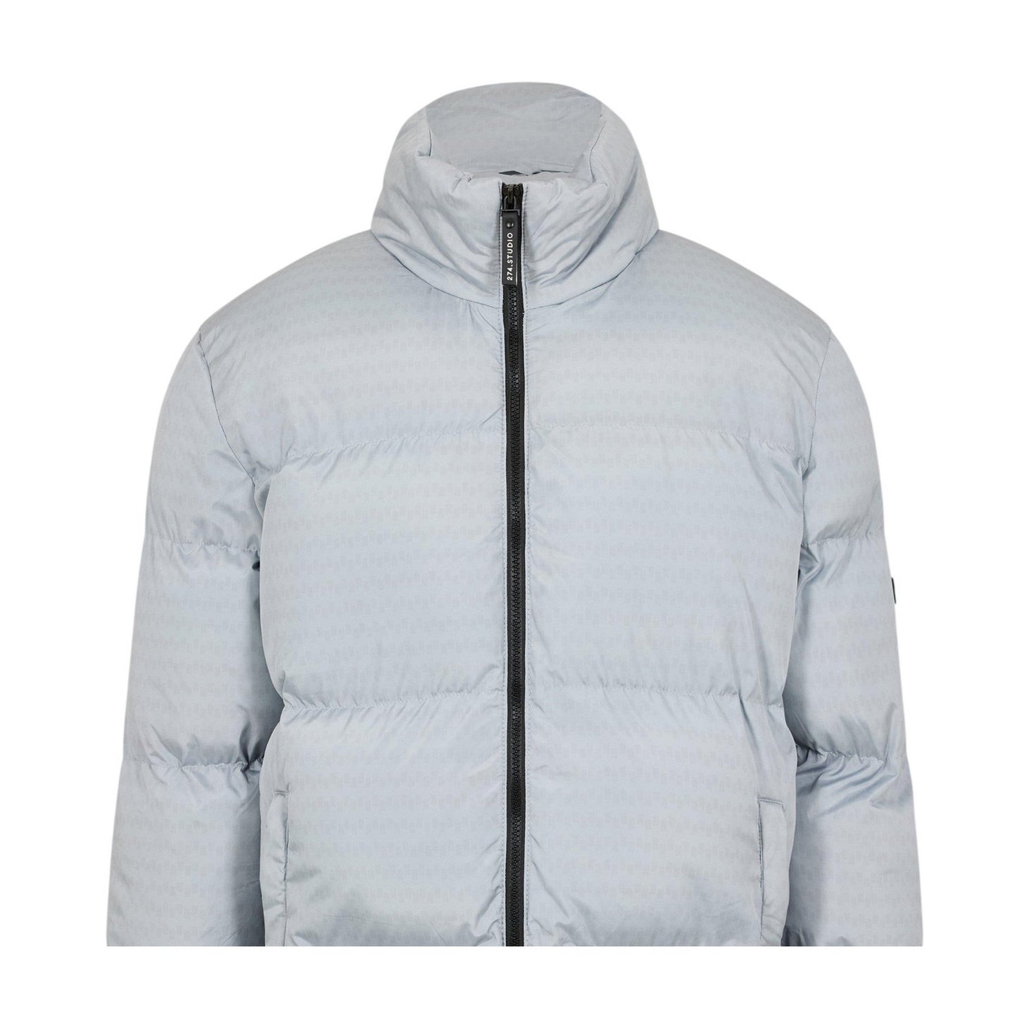 Grey - Side - 274 Studio Mens Quilted Zipped Puffer Jacket
