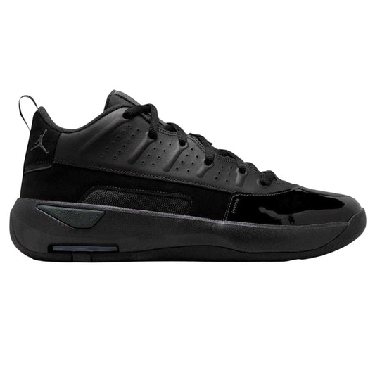 Black-Grey - Front - Nike Mens Air Jordan Max Aura 7 Leather Basketball Shoes