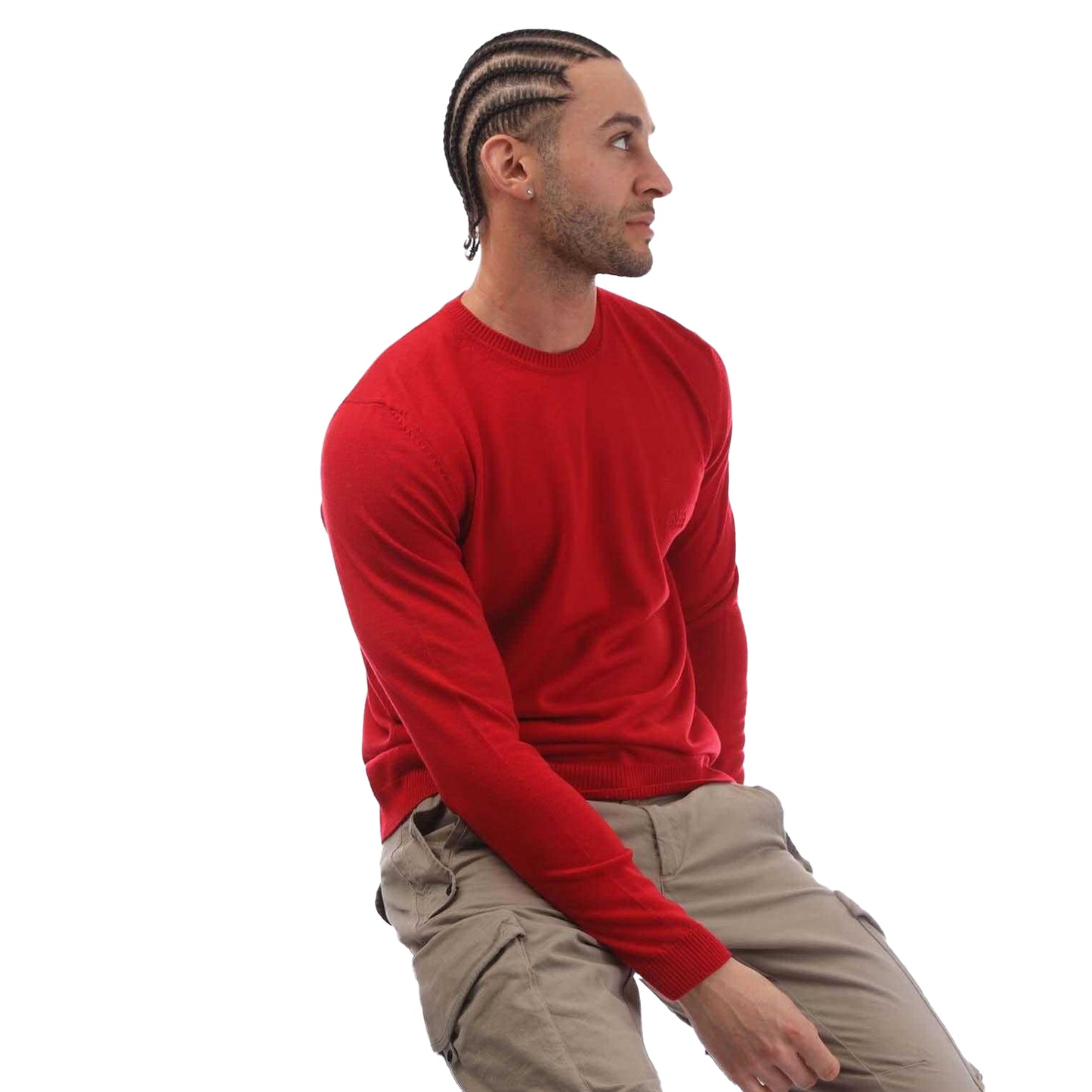 Red - Lifestyle - Boss Mens Bagritte-E Sweater Top