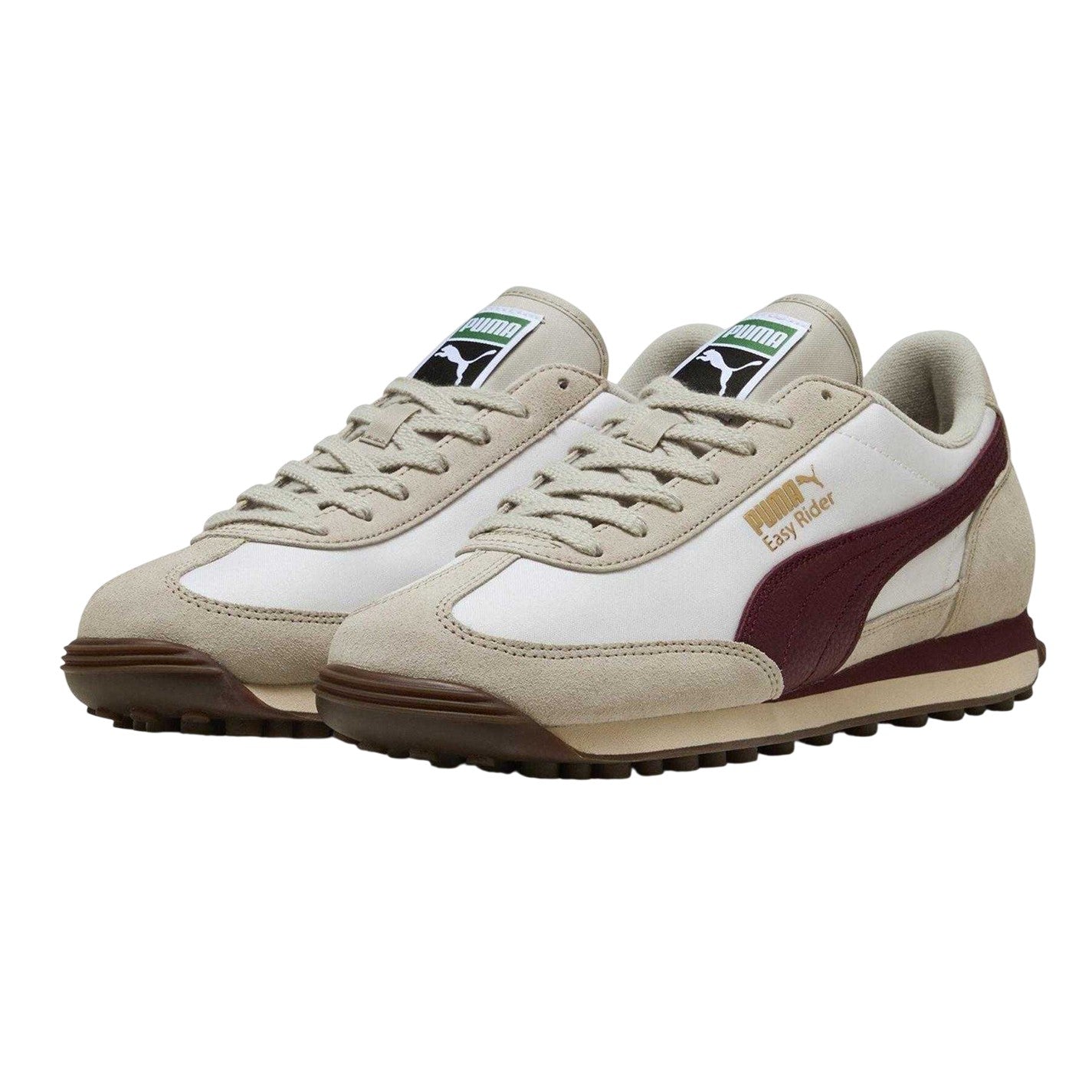 White-Burgundy - Lifestyle - Puma Womens-Ladies Easy Rider Suede Trainers