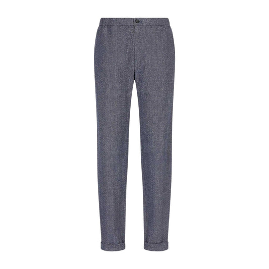 Navy - Front - Emporio Armani EA7 Mens Woven Trousers