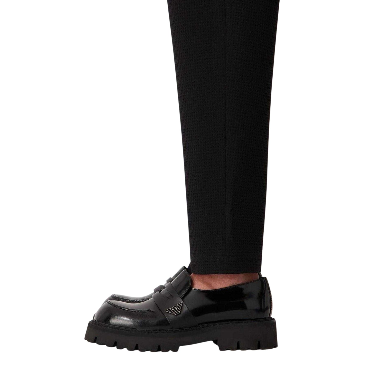 Black - Pack Shot - Emporio Armani EA7 Mens Wool Blend Trousers