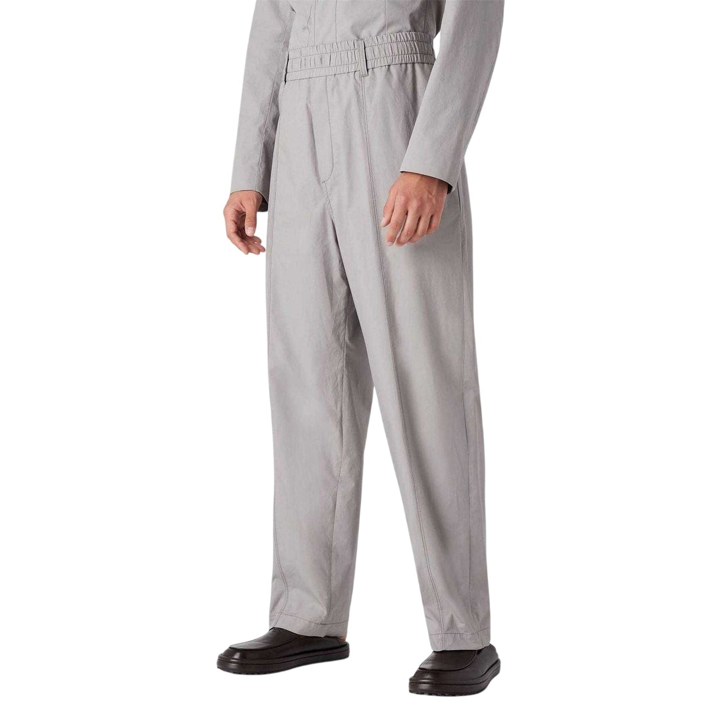 Grey - Side - Emporio Armani EA7 Mens Relaxed Fit Trousers