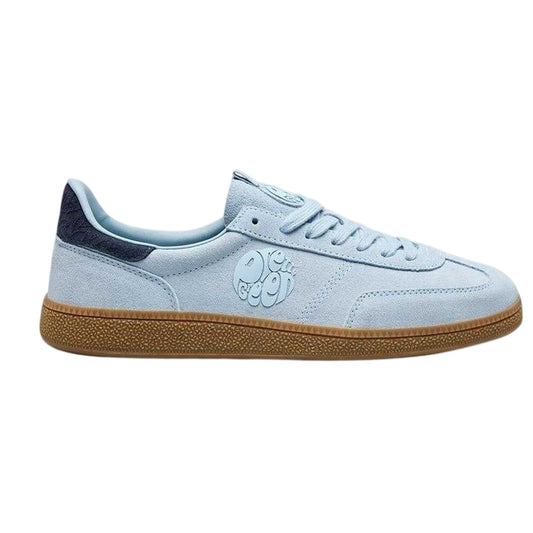Powder Blue - Front - Pretty Green Mens Suede Trainers