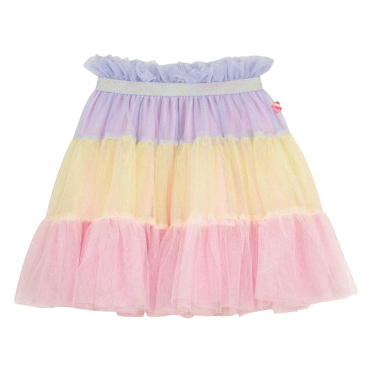 Multicoloured - Front - Billieblush Girls Rainbow Tulle Skirt