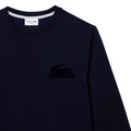 Navy - Side - Lacoste Mens Fleece Lounge Sweatshirt