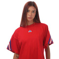 Red - Side - Adidas Womens-Ladies Future Icons 3 Stripes T-Shirt