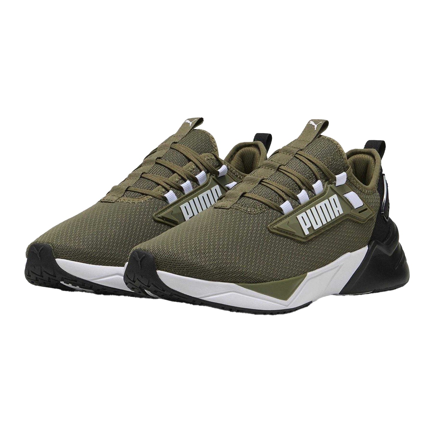 Olive-Black - Pack Shot - Puma Mens 3 Runners Low Trainers