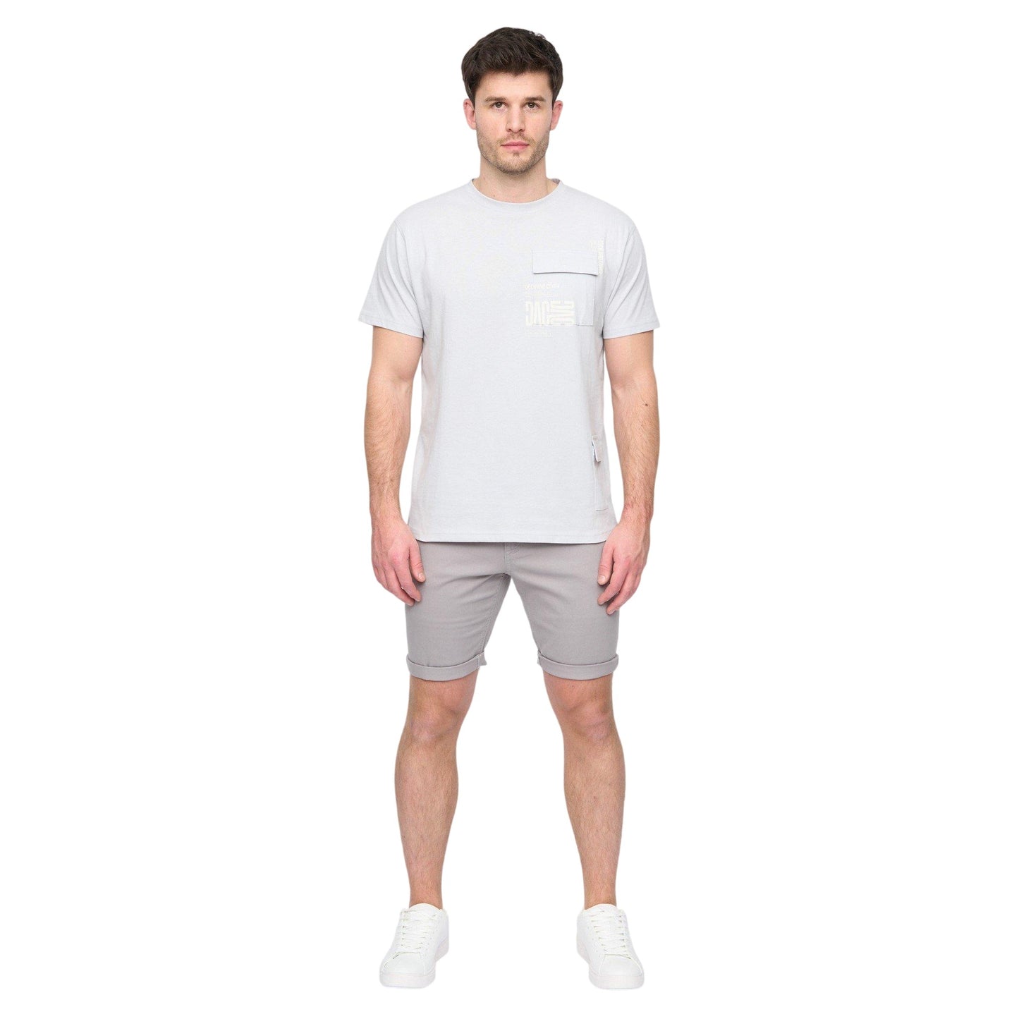 Light Grey - Side - Duck and Cover Mens Moreshore Chino Shorts