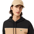 Black - Side - Lacoste Mens Colour Block Fleece Hoodie