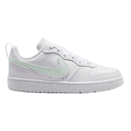 White-Green - Front - Nike Childrens-Kids Court Borough 2 Leopard Print Shoes