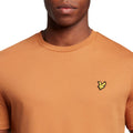 Light Orange - Side - Lyle & Scott Mens Plain Crew Neck T-Shirt