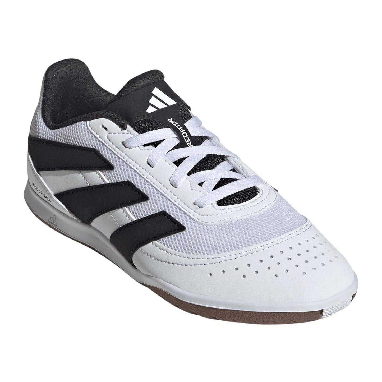 White-Black-Lemon - Pack Shot - Adidas Childrens-Kids Predator Club Futsal Indoor Football Shoes