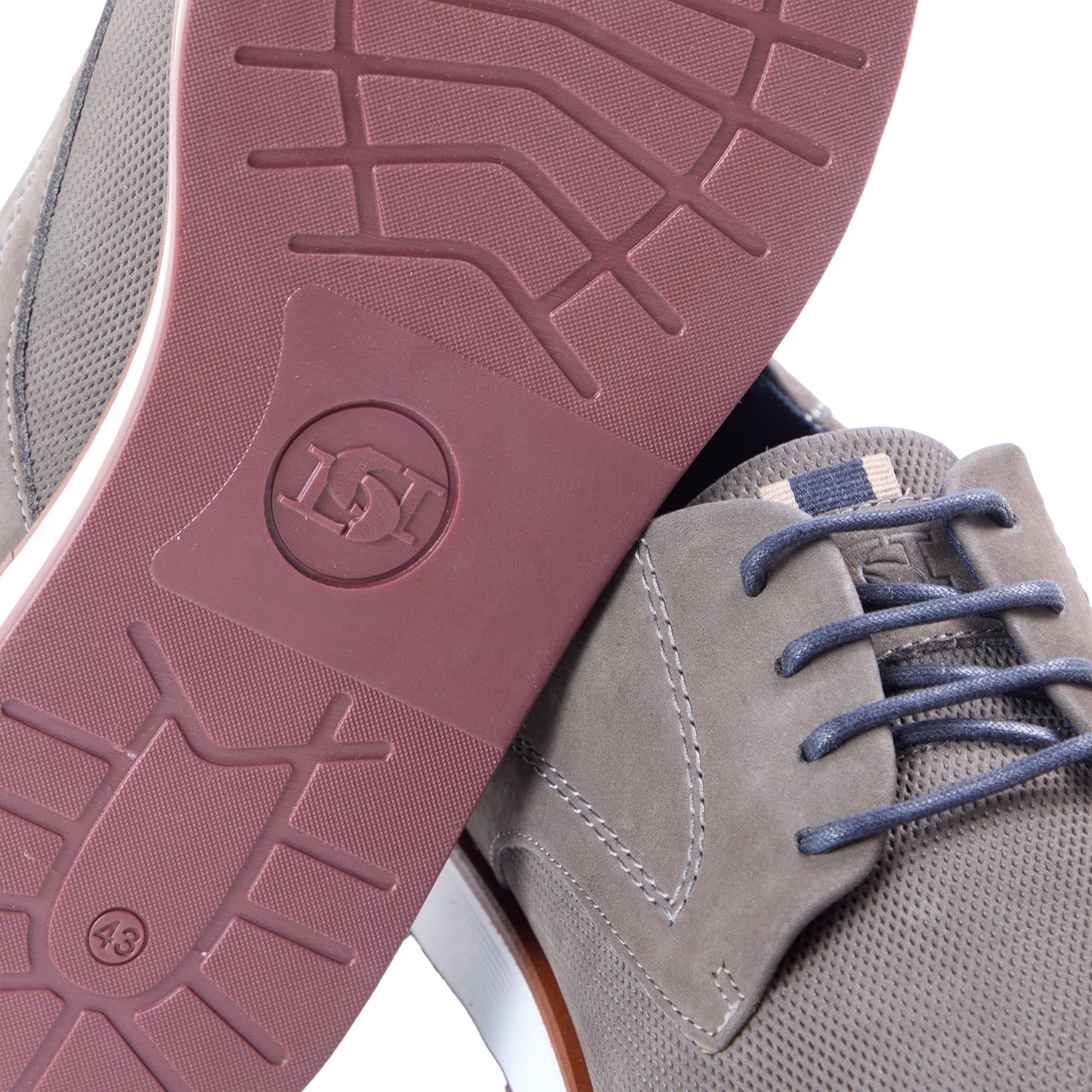 Grey - Lifestyle - Dune London Mens Leather Derby Shoes