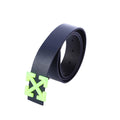 Black-Blue - Back - Off White Mens Rev Fluo Arrow Leather Belt