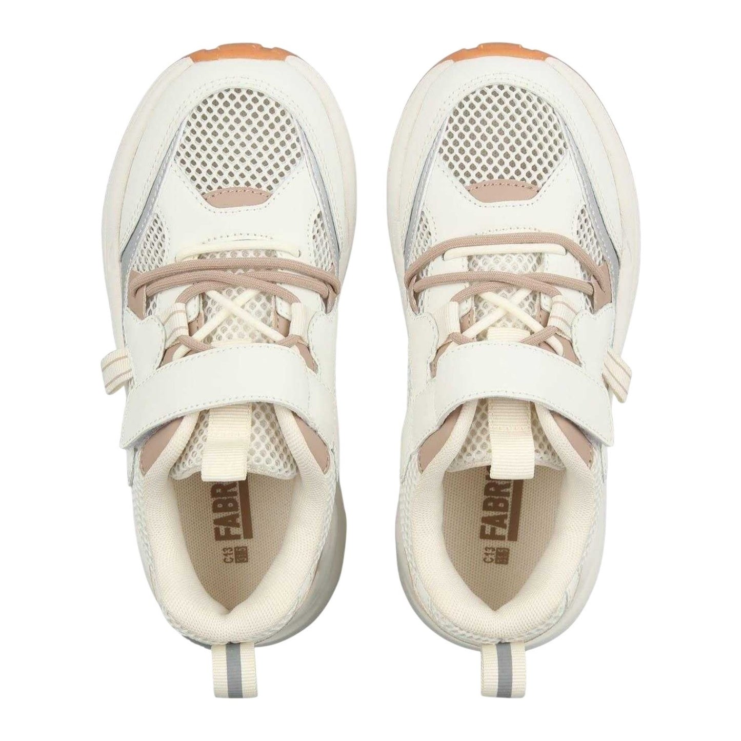 Cream - Lifestyle - Fabric Childrens-Kids Runners Trainers