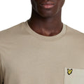Beige - Side - Lyle & Scott Mens Tonal Pocket T-Shirt