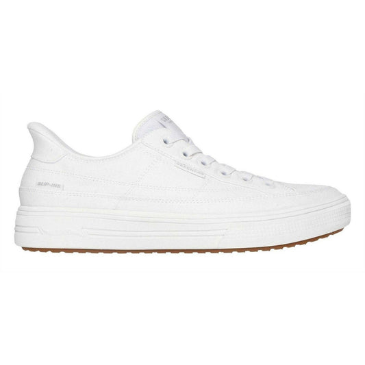 White - Front - Skechers Mens Arcade See Ya There Canvas Trainers