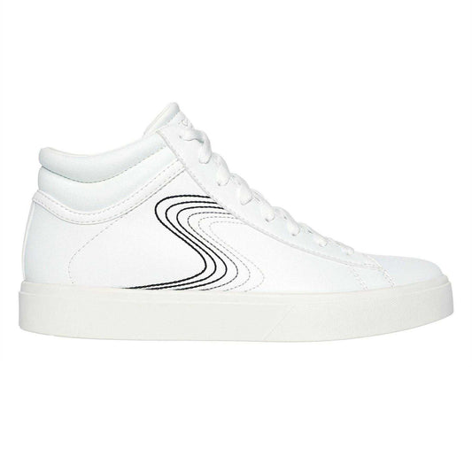 White-Black - Front - Skechers Childrens-Kids Edenlx Classic Swirl Leather Flat Trainers