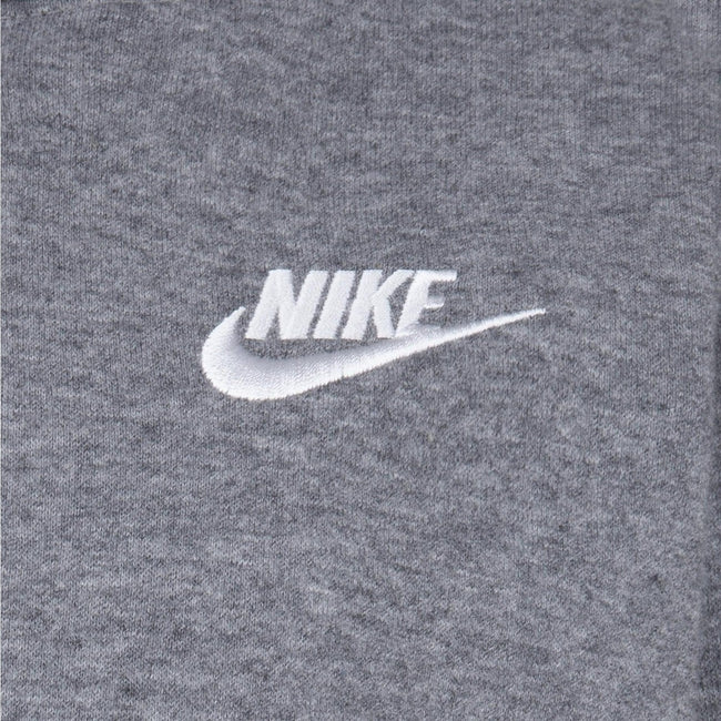 Grey - Side - Nike Childrens-Kids Club Fleece Hoodie